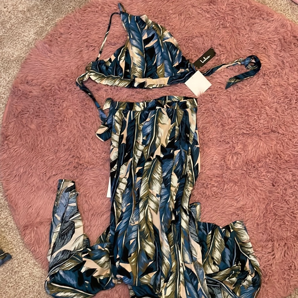 2 piece printed maxi dress